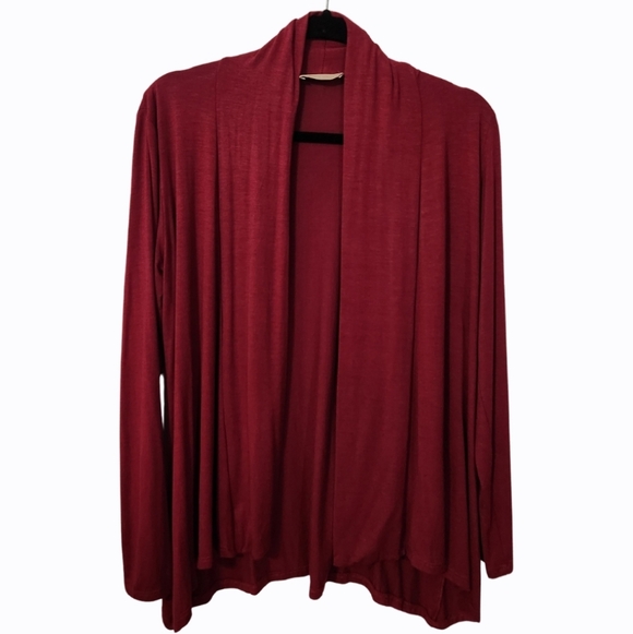 Front Of Closet Sweaters - Front of Closet Burgandy Open-Front Cardigan-size Medium